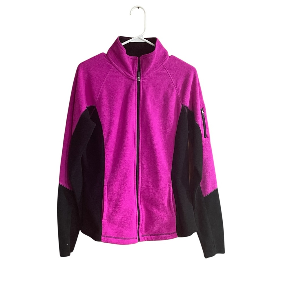 Tek Gear Zip Up Light Jacket Vibrant Pink and Black Womens